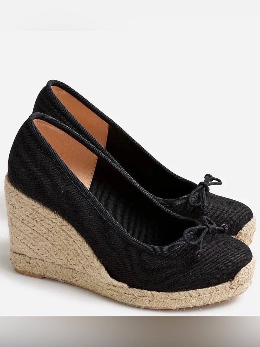 J.Crew Seville Made in Spain Black Espadrille Wedge - 9.5